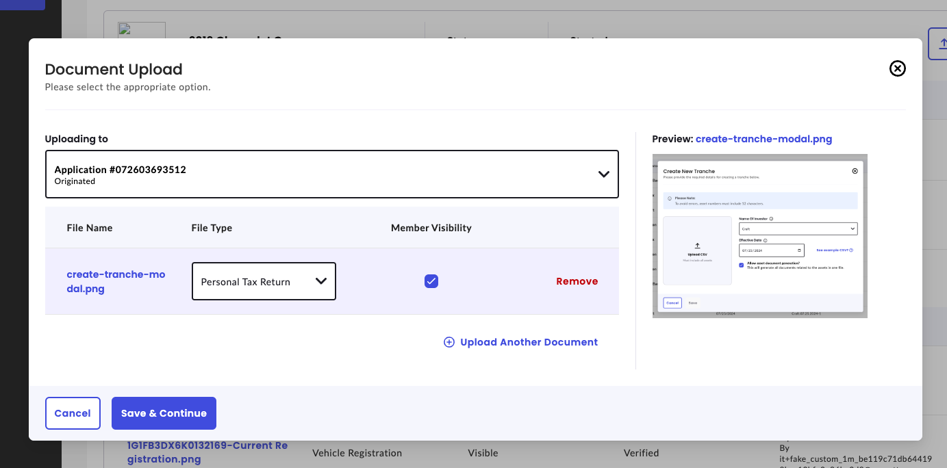 Upload Document Modal